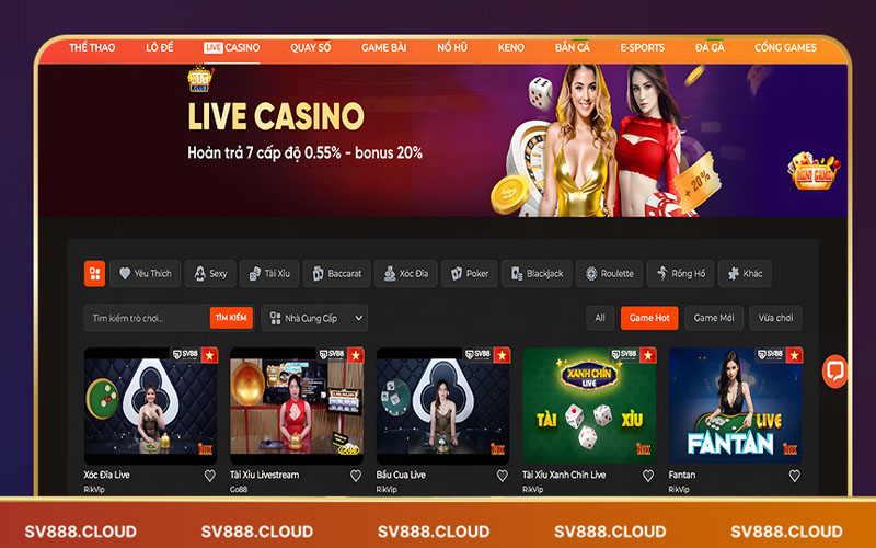 Live casino đa dạng